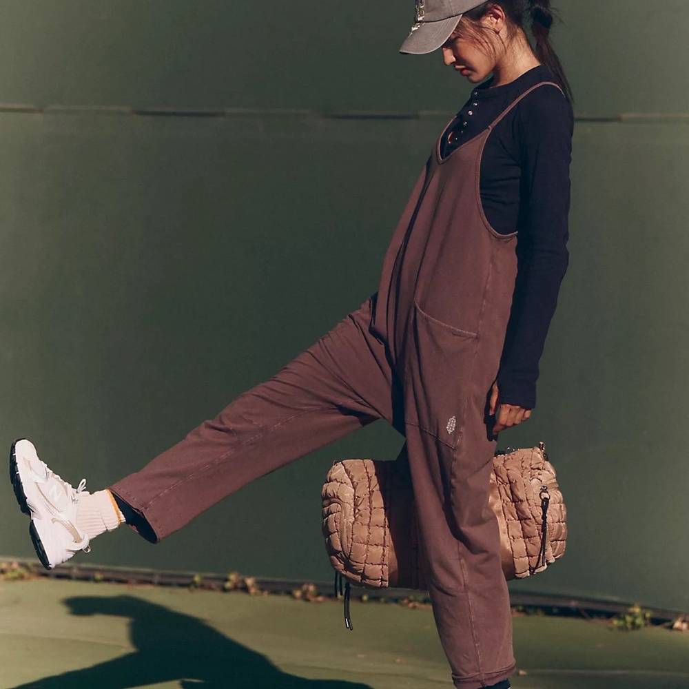 Free People FP Hot Shot Onesie Romper Dark Expresso Size XS